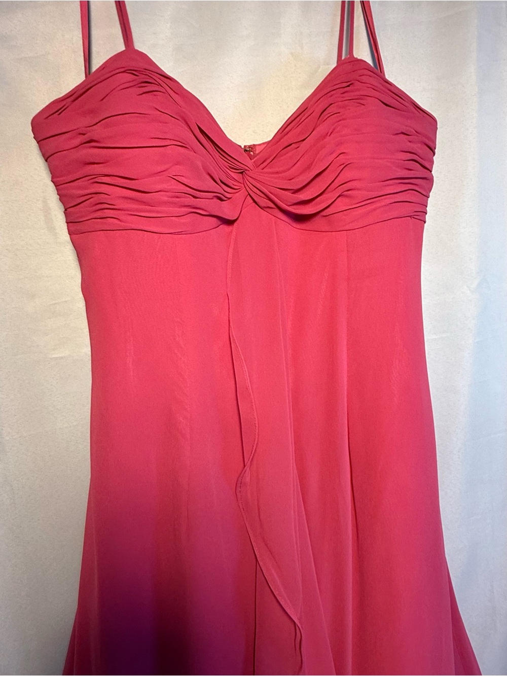 Landau Fuchsia Strapless Ruched Bust Evening Dress